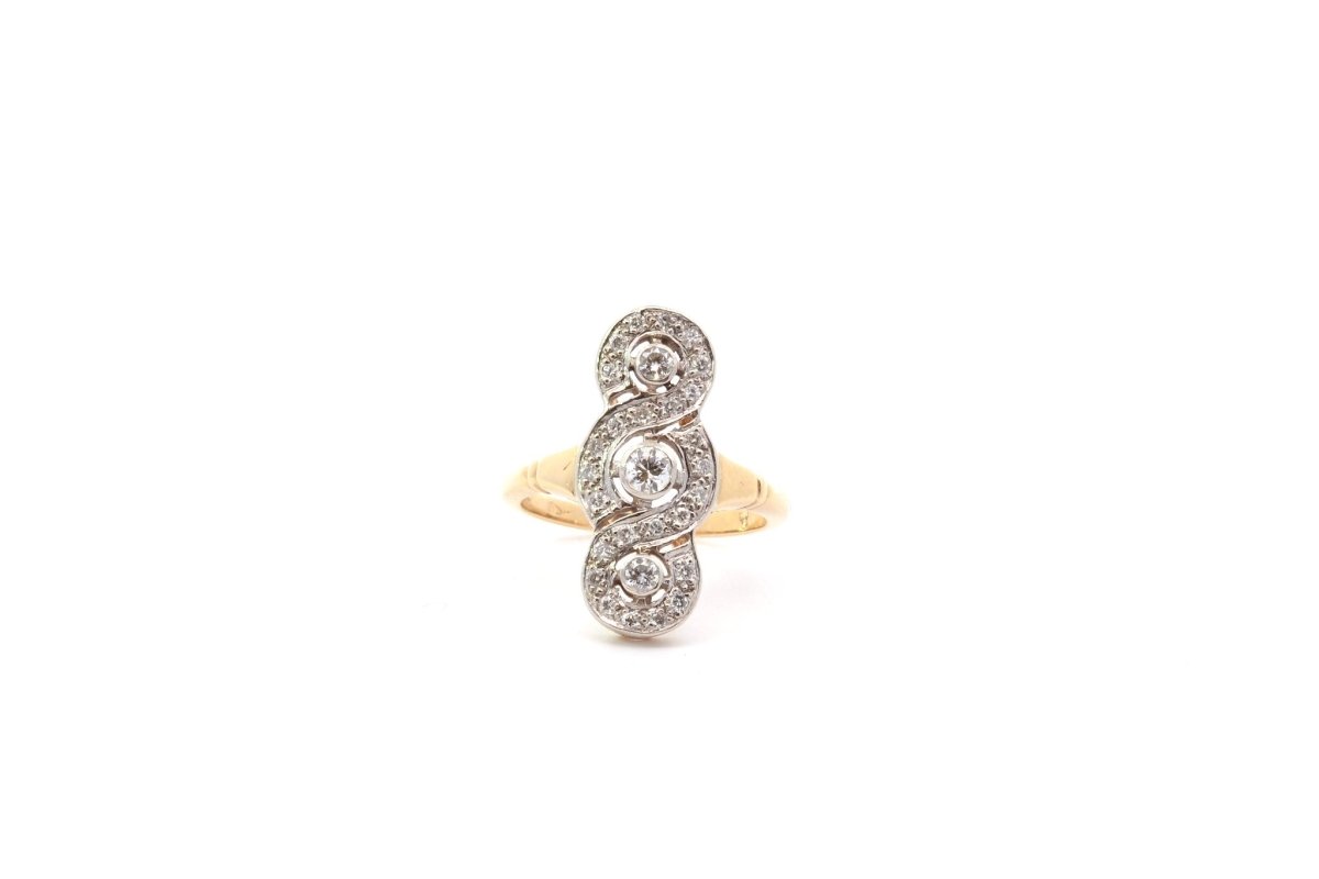 Bague vintage diamants en or et platine - Castafiore