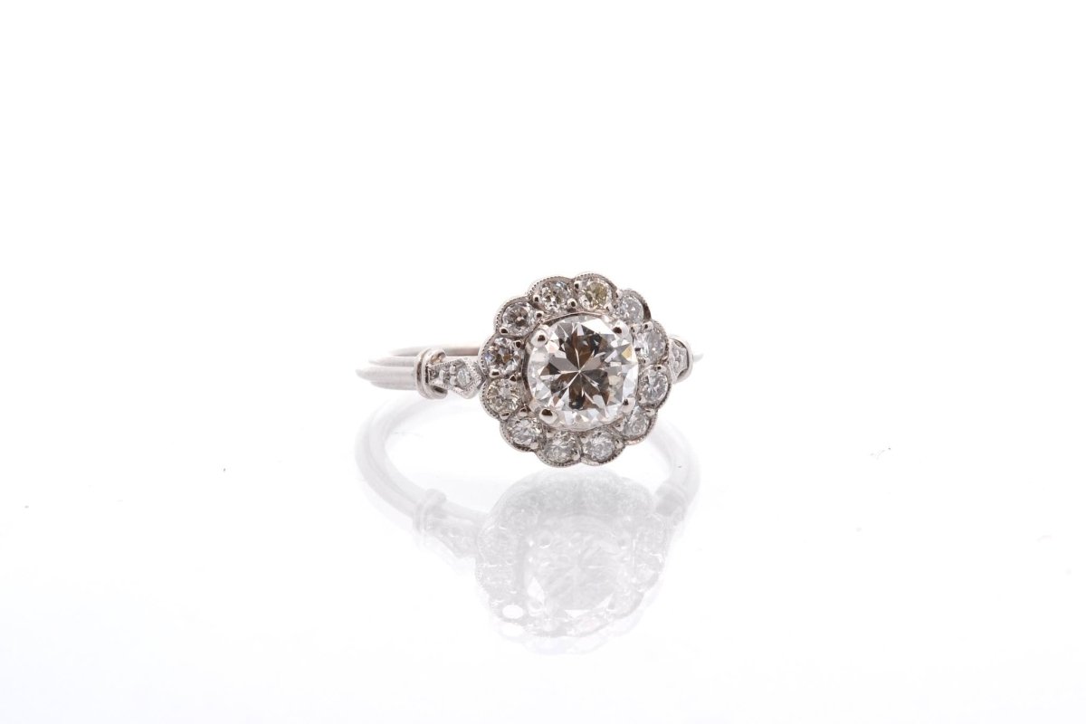 Bague vintage diamants en platine - Castafiore