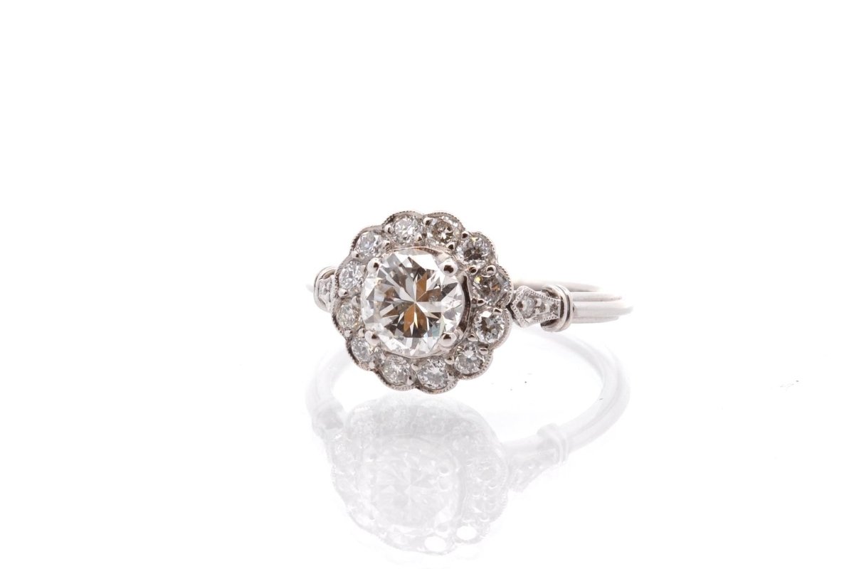 Bague vintage diamants en platine - Castafiore