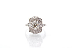 Bague vintage diamants en platine - Castafiore