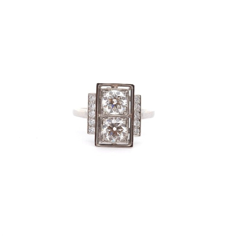 Bague vintage diamants en platine - Castafiore