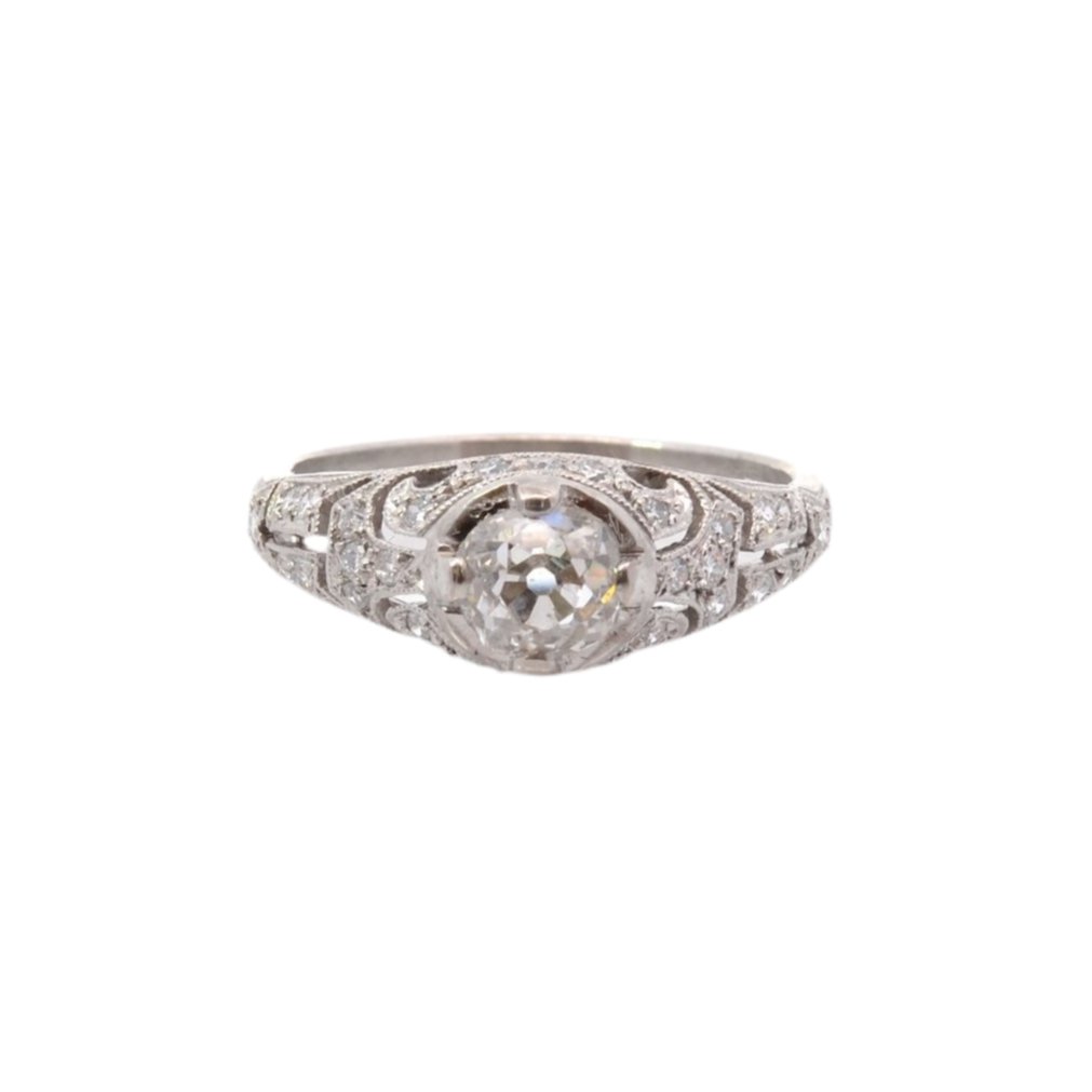 Bague vintage diamants en platine - Castafiore