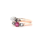 Bague vintage diamants et rubis - Castafiore