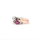 Bague vintage diamants et rubis - Castafiore