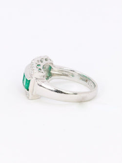 Bague vintage émeraudes diamants - Castafiore