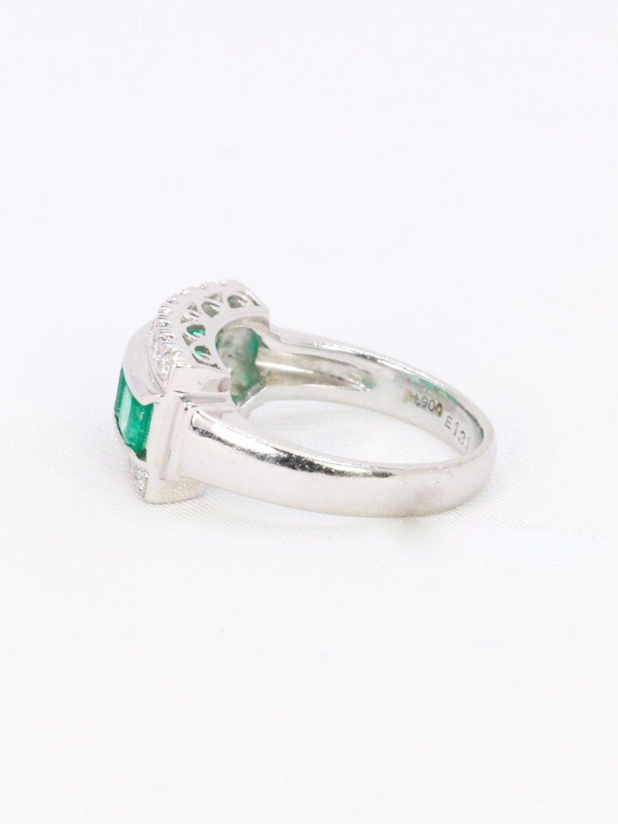 Bague vintage émeraudes diamants - Castafiore