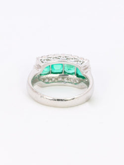 Bague vintage émeraudes diamants - Castafiore