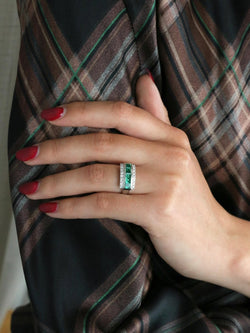Bague vintage émeraudes diamants - Castafiore