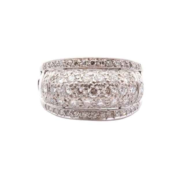 Bague VINTAGE en or blanc diamants - Castafiore