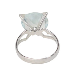 Bague vintage en or blanc et Aigue marine - Castafiore