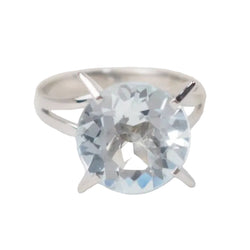 Bague vintage en or blanc et Aigue marine - Castafiore