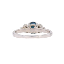 Bague vintage en or blanc et saphir - Castafiore