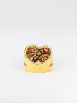 Bague Vintage en Or, Diamants et Saphirs - Castafiore