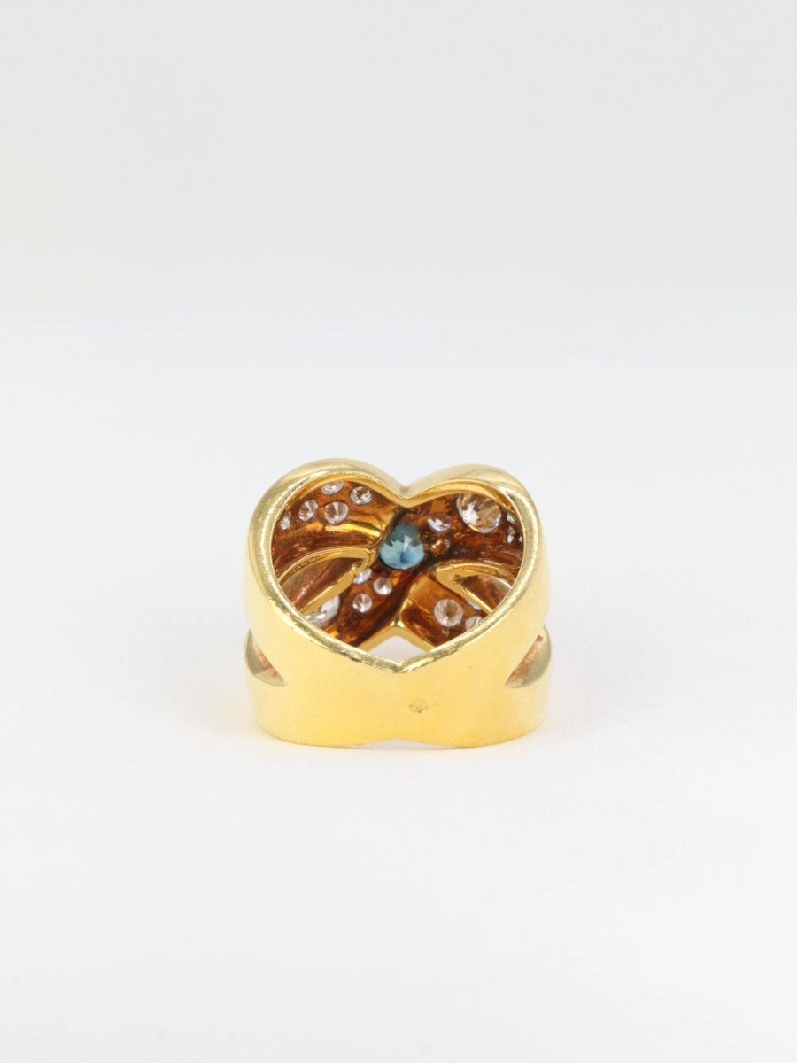 Bague Vintage en Or, Diamants et Saphirs - Castafiore