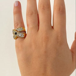 Bague Vintage en Or, Diamants et Saphirs - Castafiore