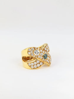 Bague Vintage en Or, Diamants et Saphirs - Castafiore