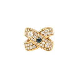 Bague Vintage en Or, Diamants et Saphirs - Castafiore