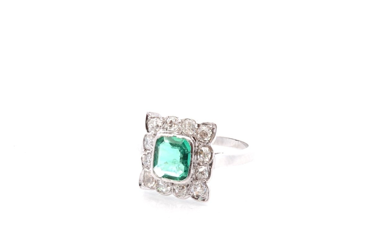 Bague vintage en or et émeraude - Castafiore