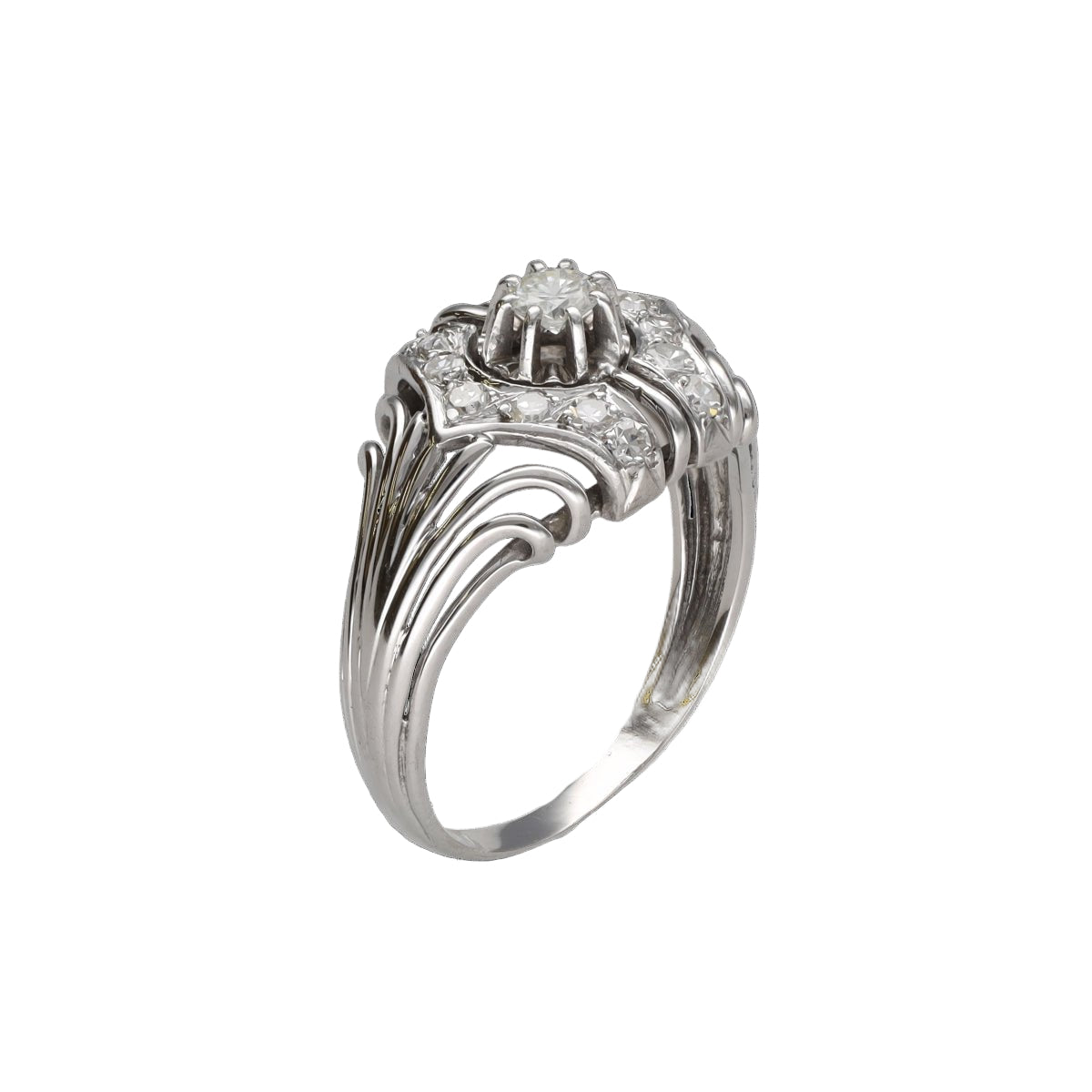 Bague Vintage en or gris diamants - Castafiore