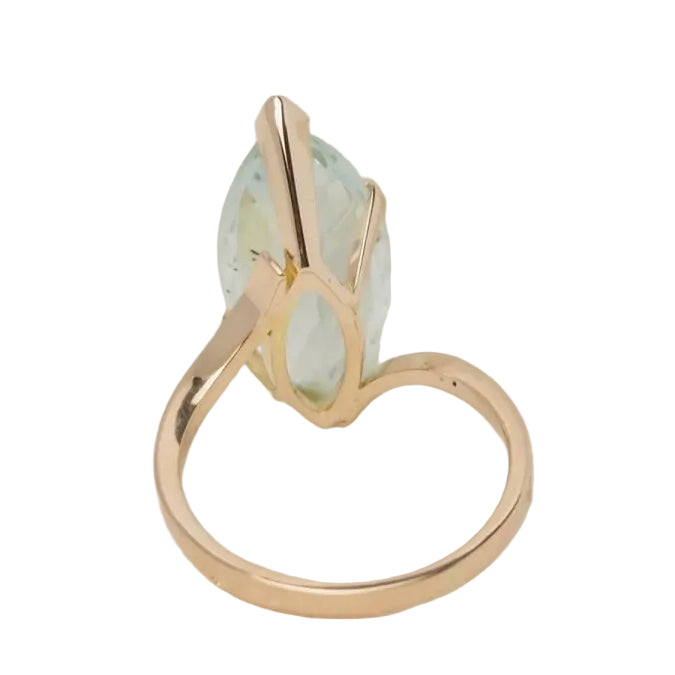 Bague vintage en or jaune et aigue marine - Castafiore
