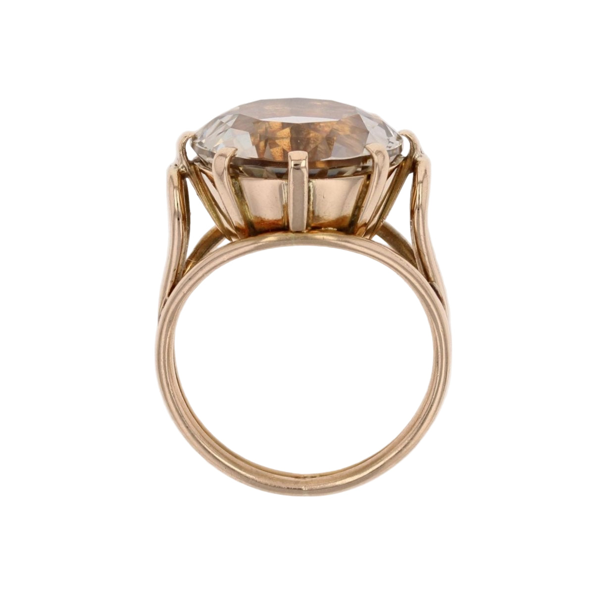 Bague vintage en or jaune et béryl jaune - Castafiore