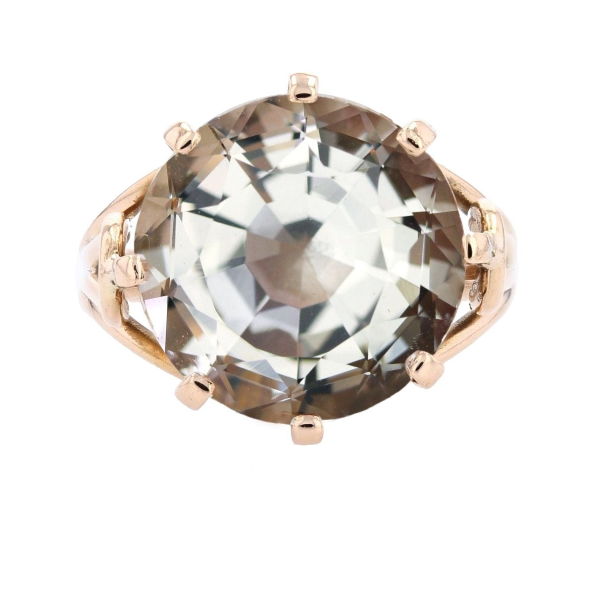 Bague vintage en or jaune et béryl jaune - Castafiore