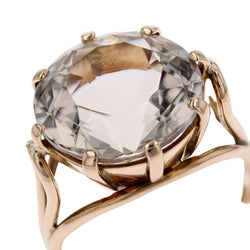 Bague vintage en or jaune et béryl jaune - Castafiore