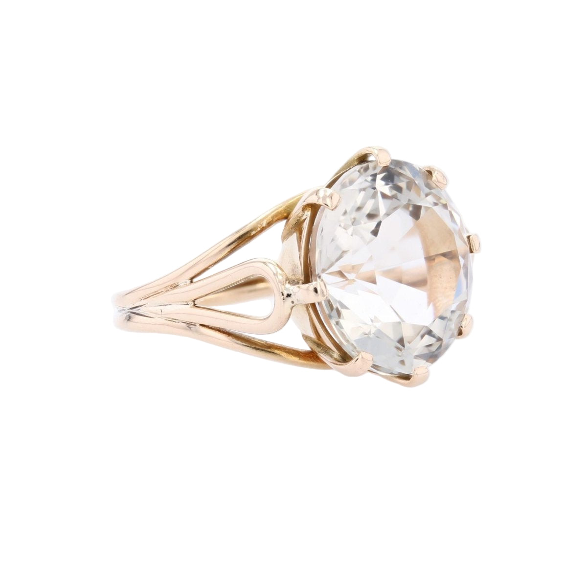 Bague vintage en or jaune et béryl jaune - Castafiore