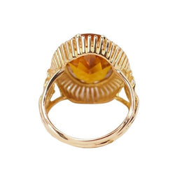 Bague vintage en or jaune et citrine ovale - Castafiore
