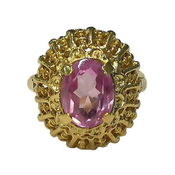 Bague Vintage en or jaune et pierre rose - Castafiore
