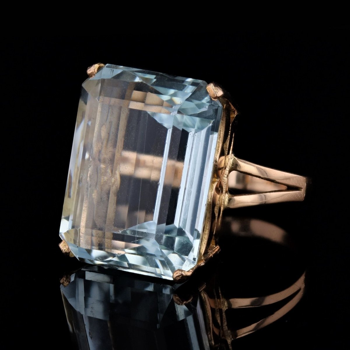 Ring vintage aquamarine rose gold