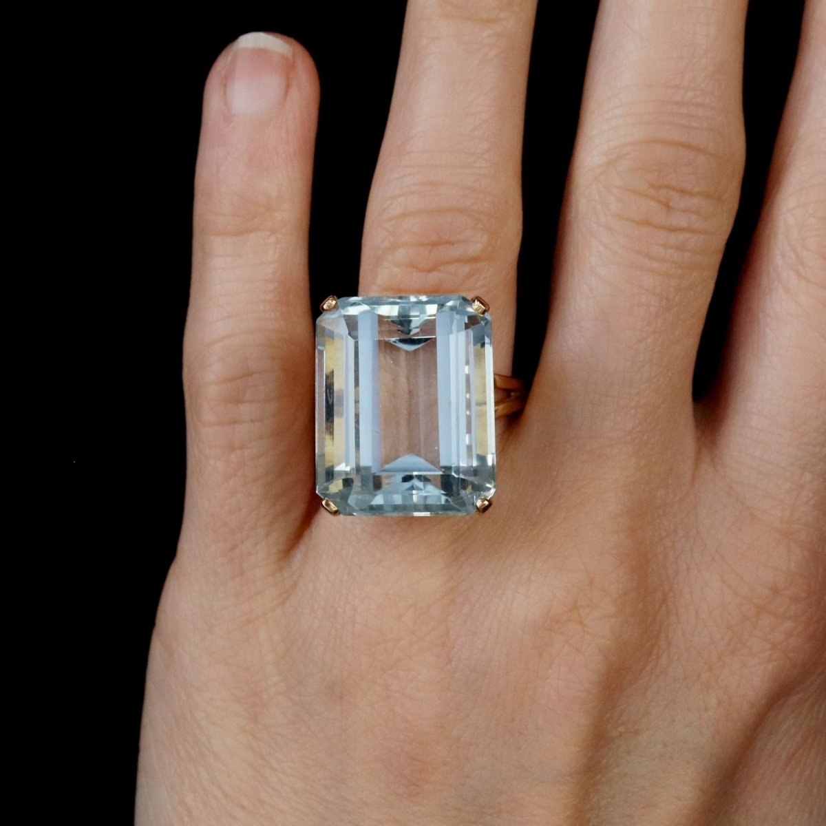 Ring vintage aquamarine rose gold