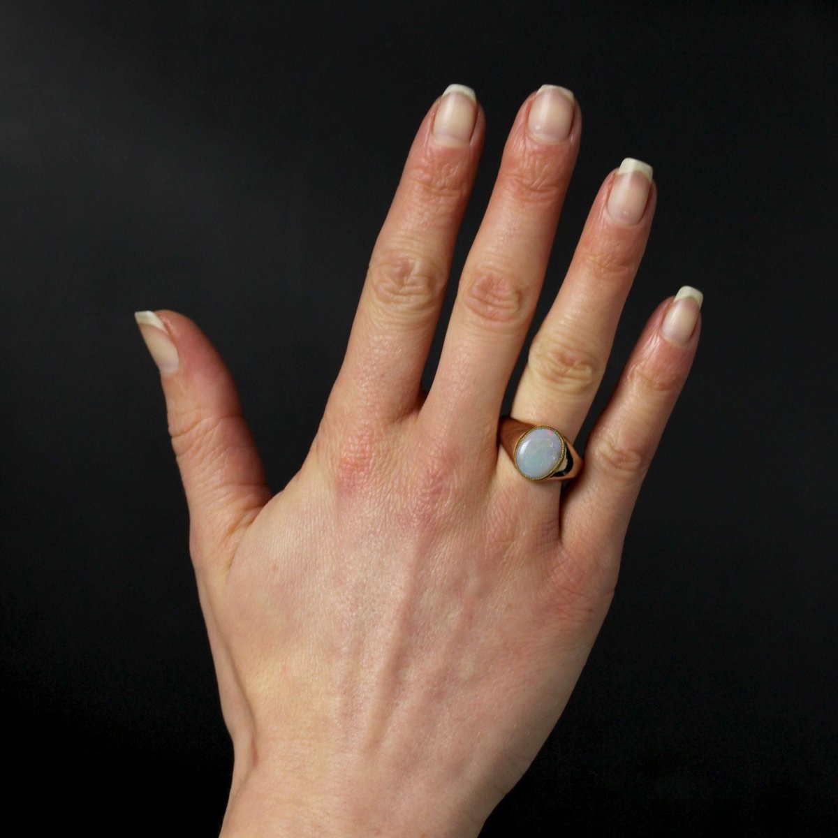 Bague Vintage en or rose et opale - Castafiore