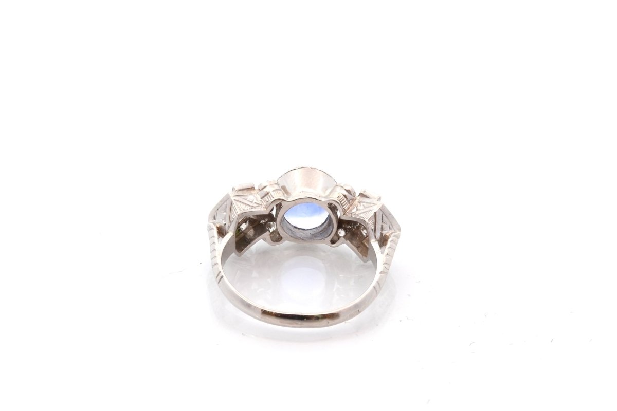Ring vintage sapphire of 2.15cts and diamonds