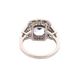 Bague vintage en platine saphir et diamants - Castafiore