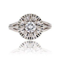 Bague VINTAGE Fleur en or blanc et diamant - Castafiore