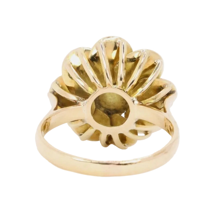 Bague VINTAGE Fleur en or jaune et perle - Castafiore