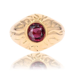 Bague Vintage Jonc en or jaune et rubis - Castafiore