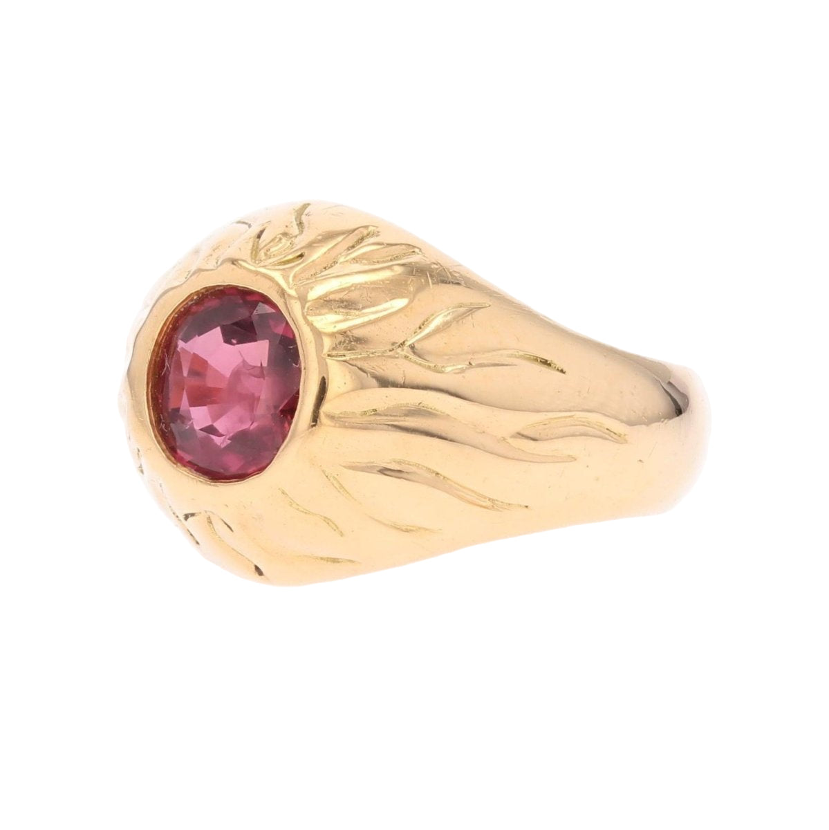 Bague Vintage Jonc en or jaune et rubis - Castafiore