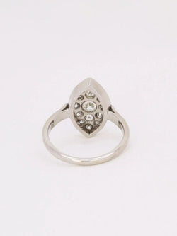 Bague vintage marquise or blanc diamants 1 ct - Castafiore