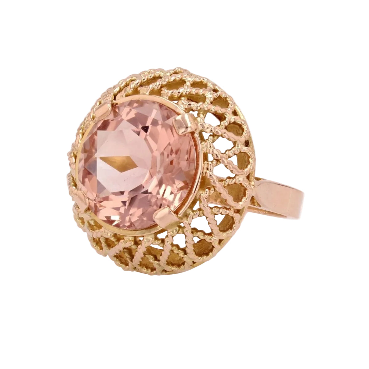 Bague vintage morganite et or - Castafiore