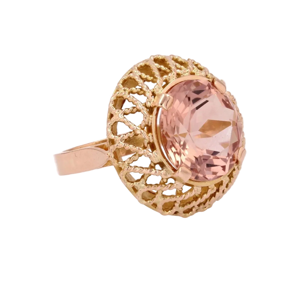 Bague vintage morganite et or - Castafiore