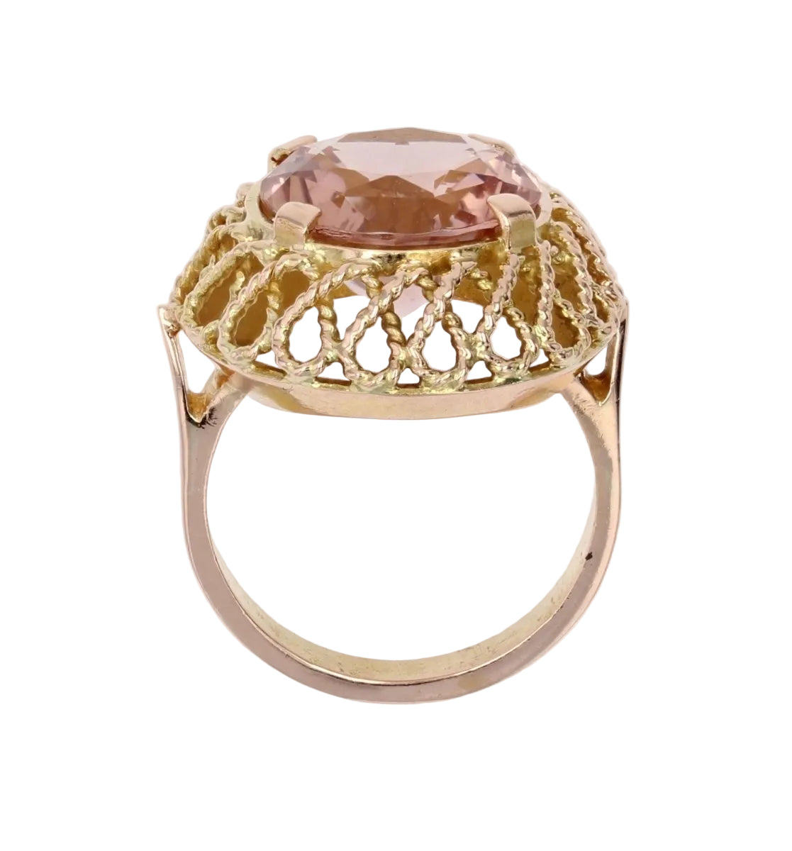 Bague vintage morganite et or - Castafiore