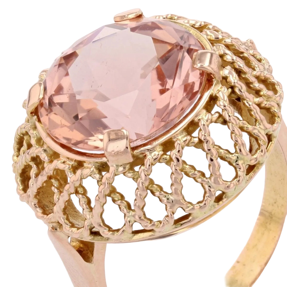Bague vintage morganite et or - Castafiore