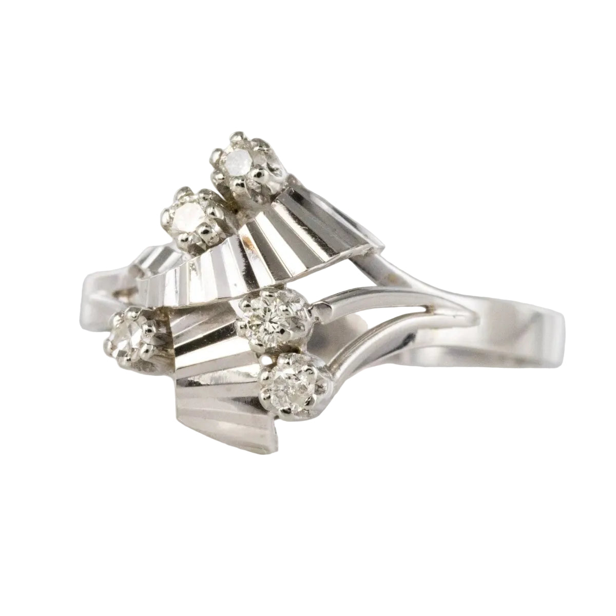 Bague vintage or blanc diamants - Castafiore
