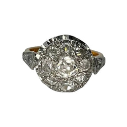 Bague Vintage or jaune platine et diamants 1,1 ct - Castafiore