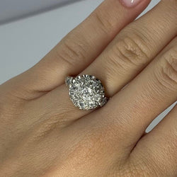 Bague Vintage or jaune platine et diamants 1,1 ct - Castafiore