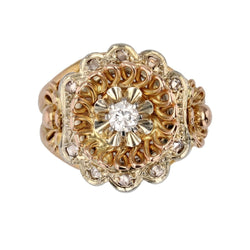 Bague vintage or rose et diamants - Castafiore