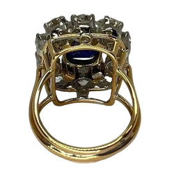 Bague vintage or rose saphir 3 ct et diamants 3 ct - Castafiore