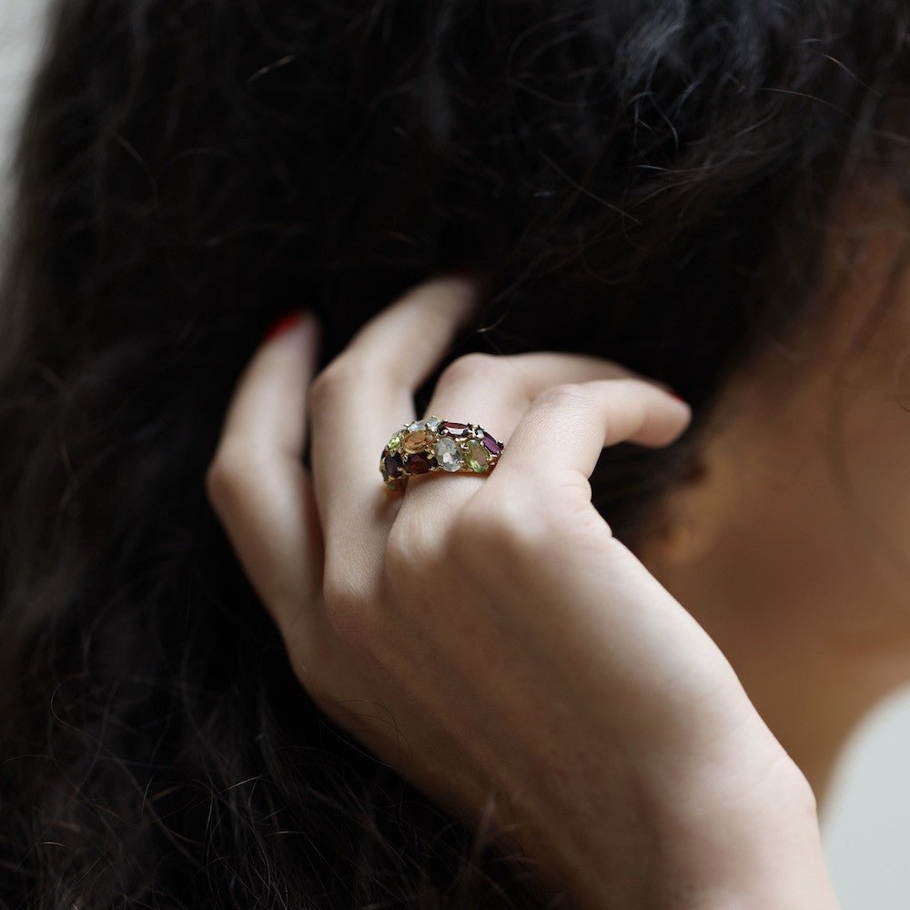 Bague VINTAGE Pierres naturelles en or jaune - Castafiore